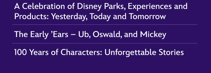 A Celebration of Disney Parks, Experiences and Products: Yesterday, Today and Tomorrow | The Early 'Ears - Ub, Oswald, and Mickey | 100 Years of Classic Characters: Unforgettable Stories