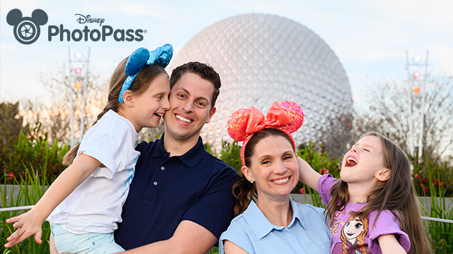 Family making memories at Disney using PhotoPass