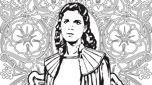 An exclusive ink-to-pen illustration of Leia