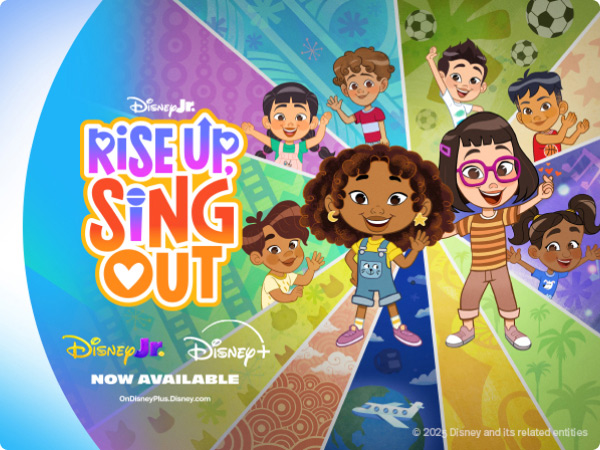 Disney Jr Rise Up Sing Out. Disney JR Disney Plus. Now Available.