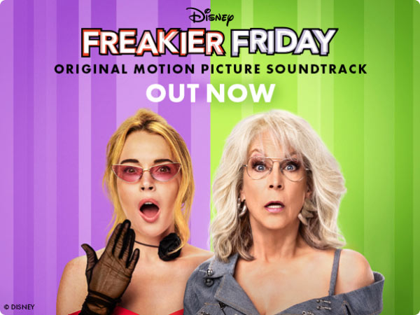 Lindsay Lohan and Jamie Lee Curtis react in character under “Disney Freakier Friday Original Motion Picture Soundtrack - Out Now.”