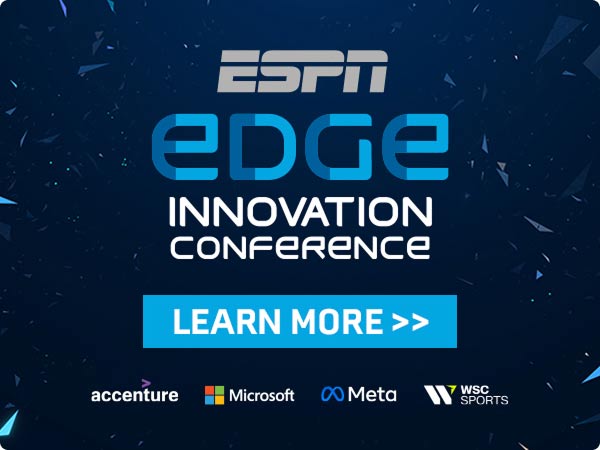 ESPN Edge Innovation Conference banner with logos for Accenture, Microsoft, Meta, and WSC Sports.