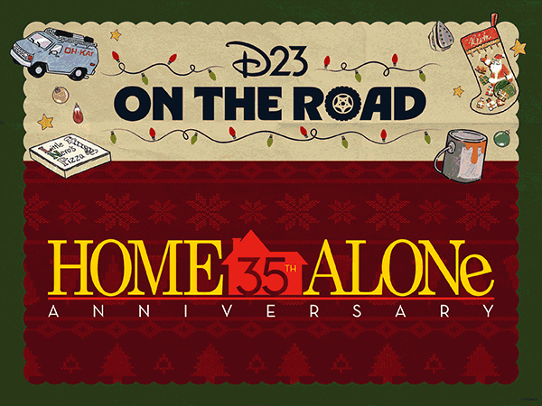 Animated D23 On The Road Banner celebrating the Home Alone 35th Anniversary and screening event.