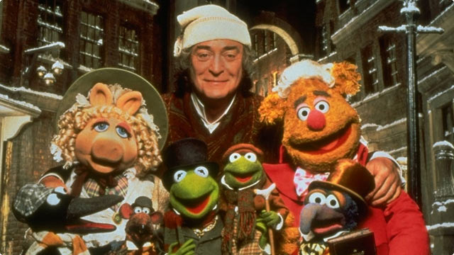 Scrooge (starring Michael Caine) with the Muppets in The Muppet Christmas Carol.