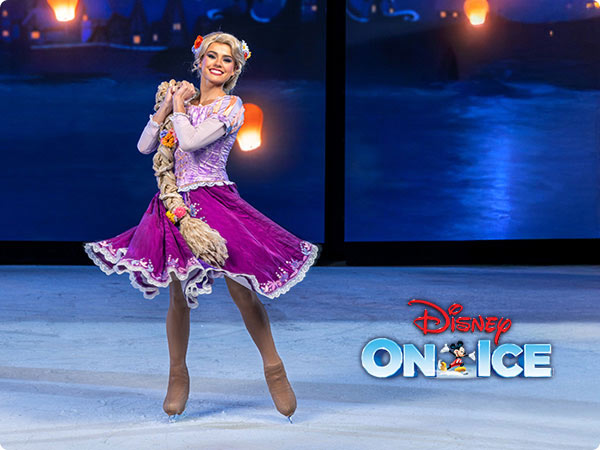 Rapunzel performing on ice during Disney On Ice.